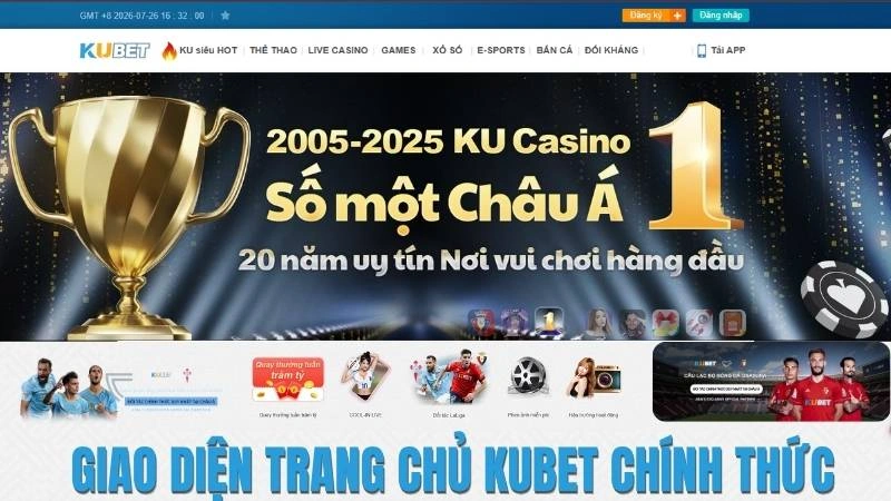 Giao diện trang chủ KUBET 2026 hiển thị trên nhiều thiết bị